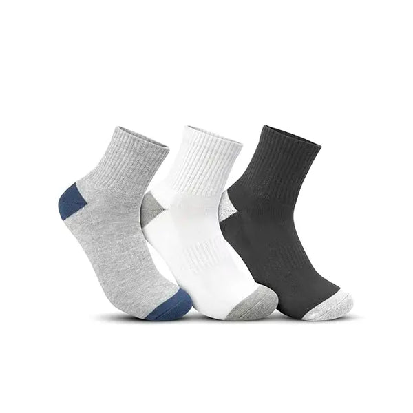 3-Pack Plain Cotton Socks