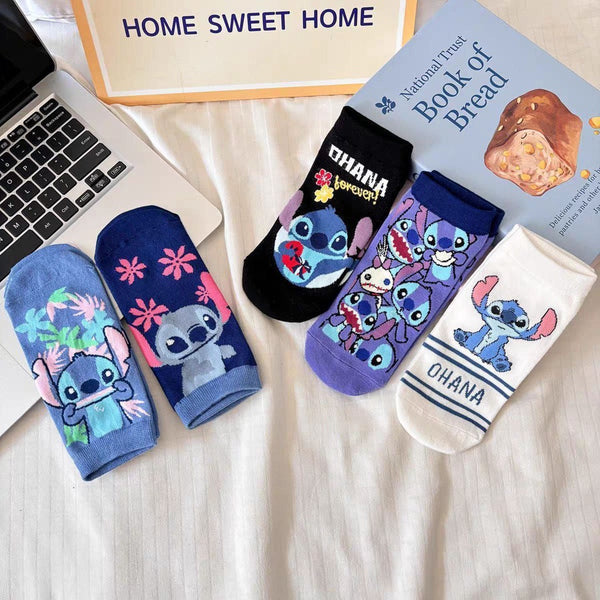 6 Pairs Ankle Socks Stitch Set