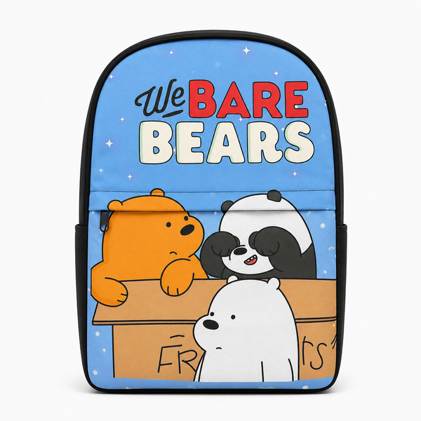 حقيبة ظهر زرقاء بتصميم We Bare Bears