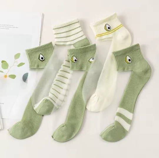 6 Mint Chiffon Socks