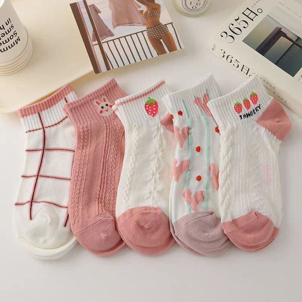 Women's Strawberry Socks 6 Pairs